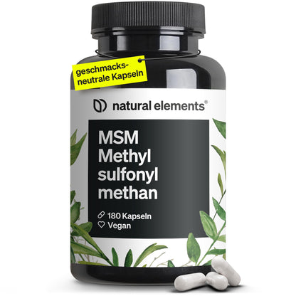 MSM Capsules, 365 Vegan Capsules, Laboratory Tested, 1600 mg, Methylsulfonylmethane (MSM) Powder per Daily Dose, No Magnesium Stearate, High Dose, Produced in Germany