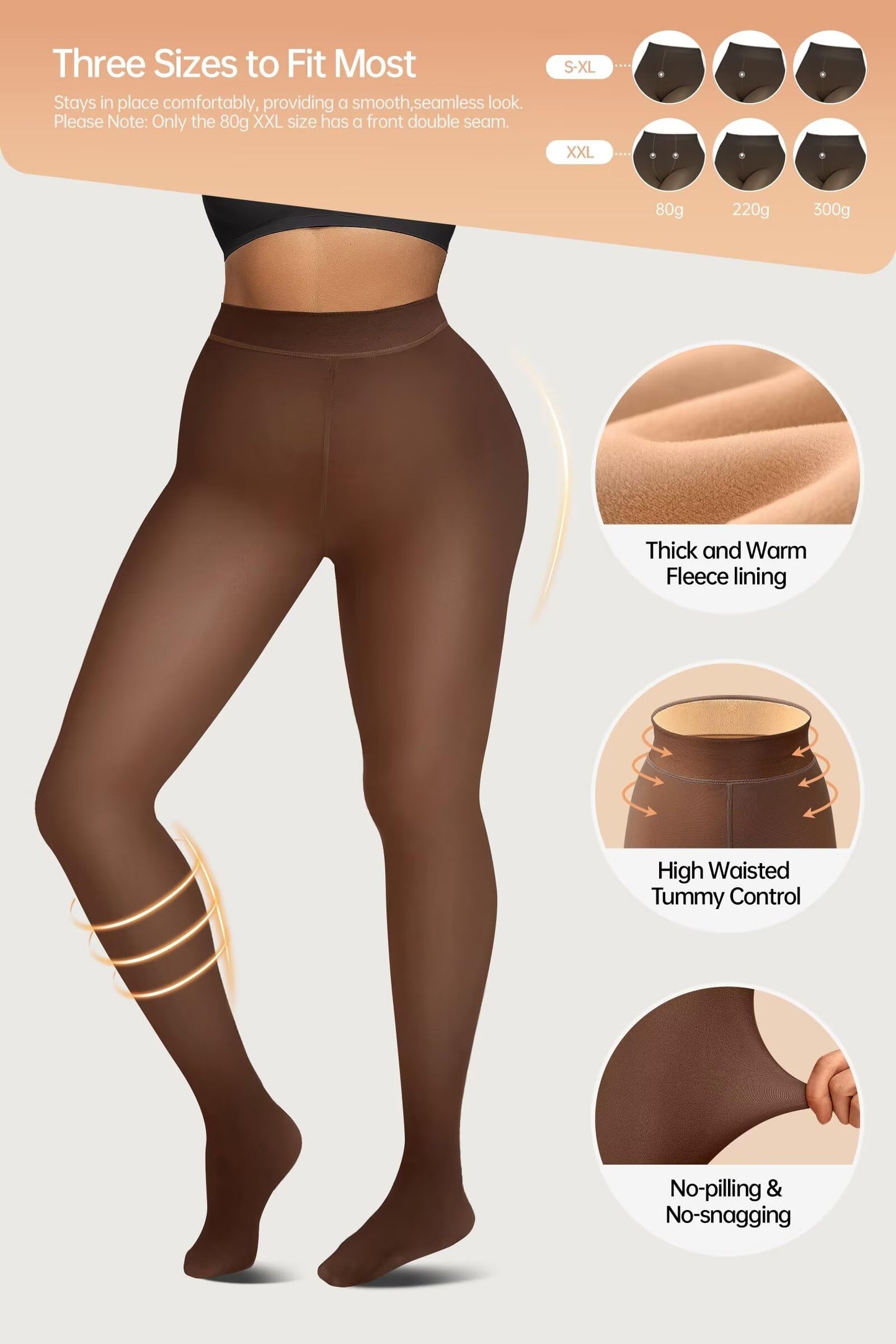 Vertvie Thermal Tights Women's Lined Fleece Tights Winter Thick Thermal Trump Trousers Warm Winter Tights Leggings Plush Tights