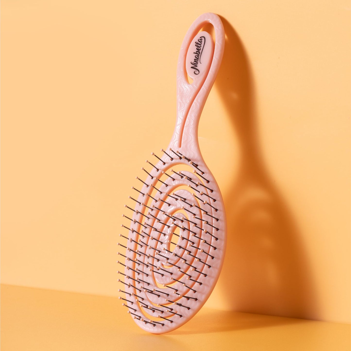 Ninabella Hair Brush without Pulling - Brush for Men and Women - Detangler Brush Also for Curls & Long Hair - Detangling Brush Hair Brushes - Black