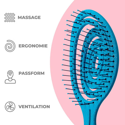 Ninabella Hair Brush without Pulling - Brush for Men and Women - Detangler Brush Also for Curls & Long Hair - Detangling Brush Hair Brushes - Black