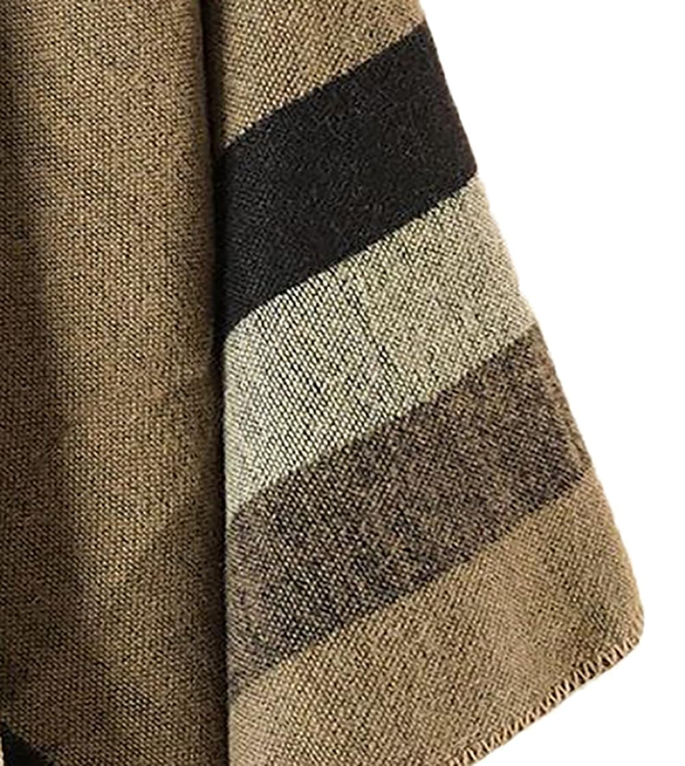 Shmily Girl Poncho Damen Strick Poncho Winter Warm Elegant Poncho Decke Poncho Cape Mantel Übergroße Poncho Schal Frauen