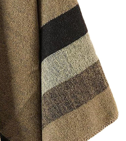 Shmily Girl Poncho Damen Strick Poncho Winter Warm Elegant Poncho Decke Poncho Cape Mantel Übergroße Poncho Schal Frauen