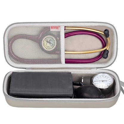 BOVKE Stethoskop Tasche für 3M Littmann Classic III, Lightweight II S.E, Kardiologie IV, MDF Acoustica Lightweight Stethoskope - Extra Tasche passend für Schwesternzubehör für die, Weiß Rosegold