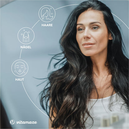 Biotin High Dose with Selenium and Zinc for Hair Growth, Skin and Nails, 365 Vegan Tablets for 1 Year, Biotin High Dose 10,000 mcg, Made in Germany