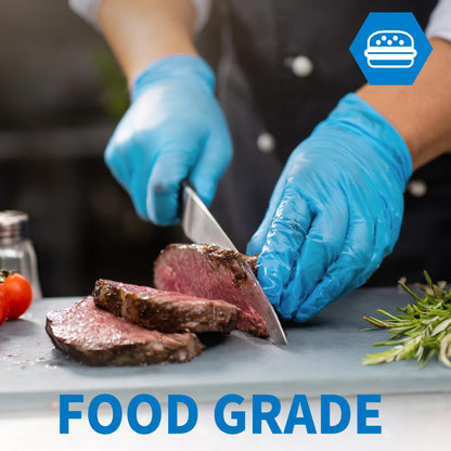 Medical Nitrile Exam Gloves, 4.5 Mil 100 Pcs, Powder-Free Latex-Free Food-Safe Cooking Cleaning Disposable Glove, Blue