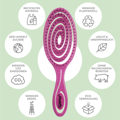 Ninabella Hair Brush without Pulling - Brush for Men and Women - Detangler Brush Also for Curls & Long Hair - Detangling Brush Hair Brushes - Black