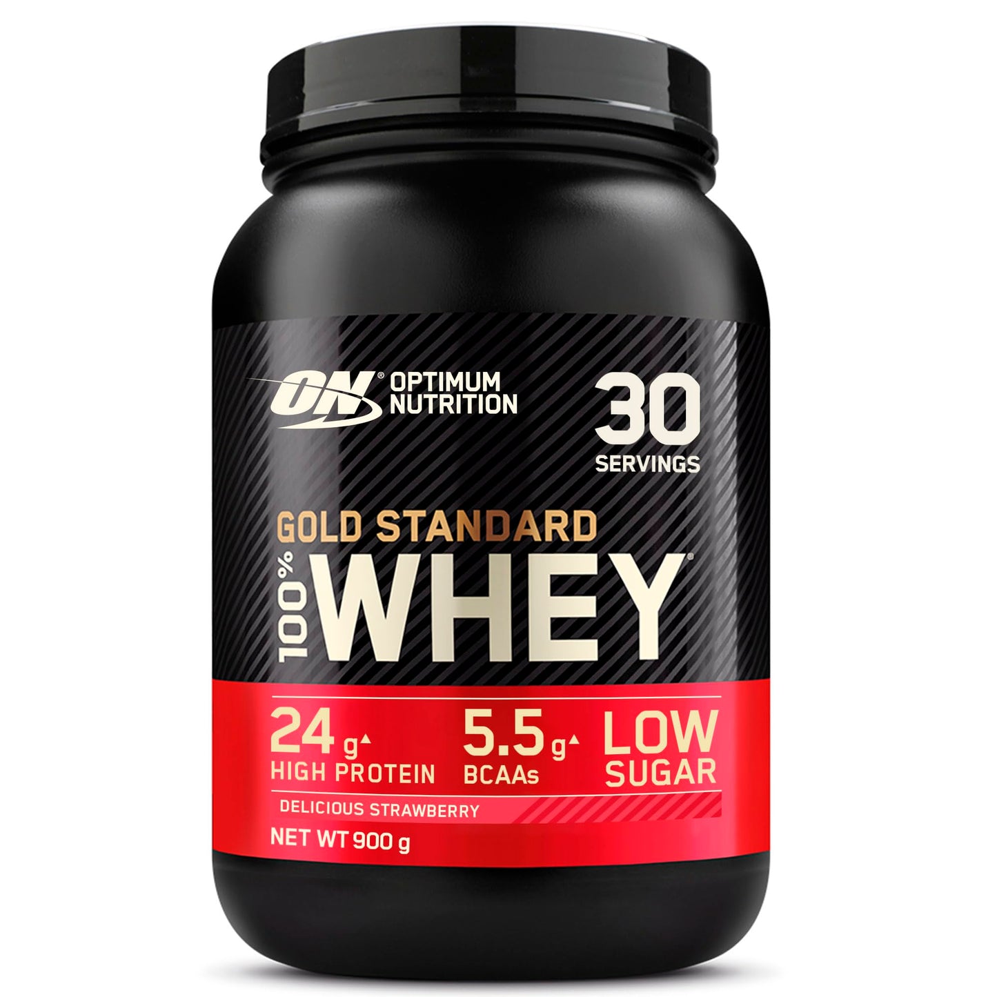 Optimum Nutrition Gold Standard 100% Whey, Proteinpulver, Geschmack Delicious Strawberry, 900g, 30 Portionen