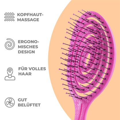 Ninabella Hair Brush without Pulling - Brush for Men and Women - Detangler Brush Also for Curls & Long Hair - Detangling Brush Hair Brushes - Black