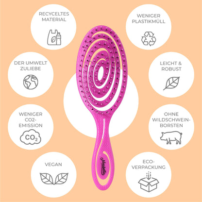 Ninabella Hair Brush without Pulling - Brush for Men and Women - Detangler Brush Also for Curls & Long Hair - Detangling Brush Hair Brushes - Black