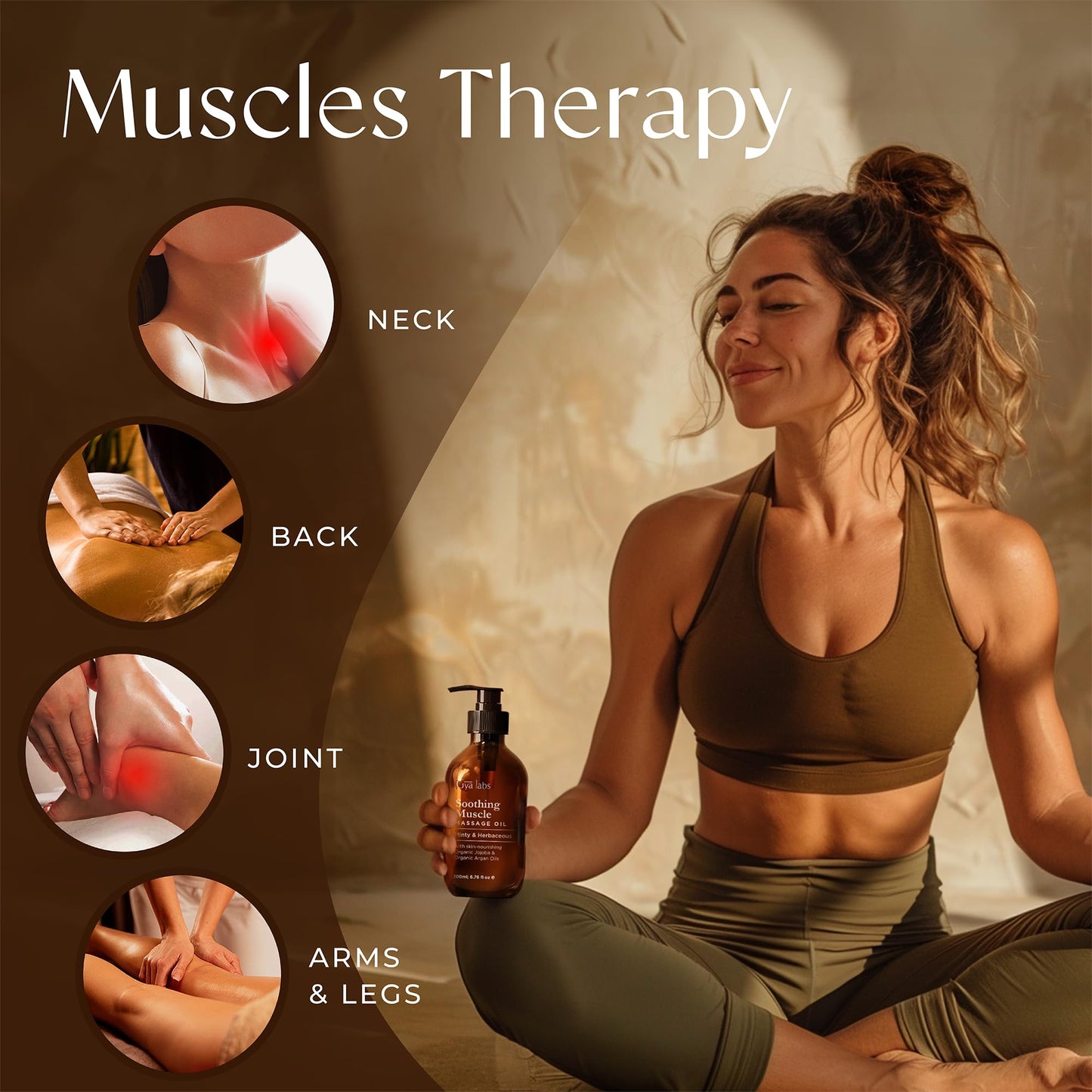 Gya Labs Lavendel Massageöle - 100% Reines Natürliches Aromatherapie Massageöl zur Körperentspannung für Männer und Frauen - Hergestellt mit Jojoba, Argan und Lavendel