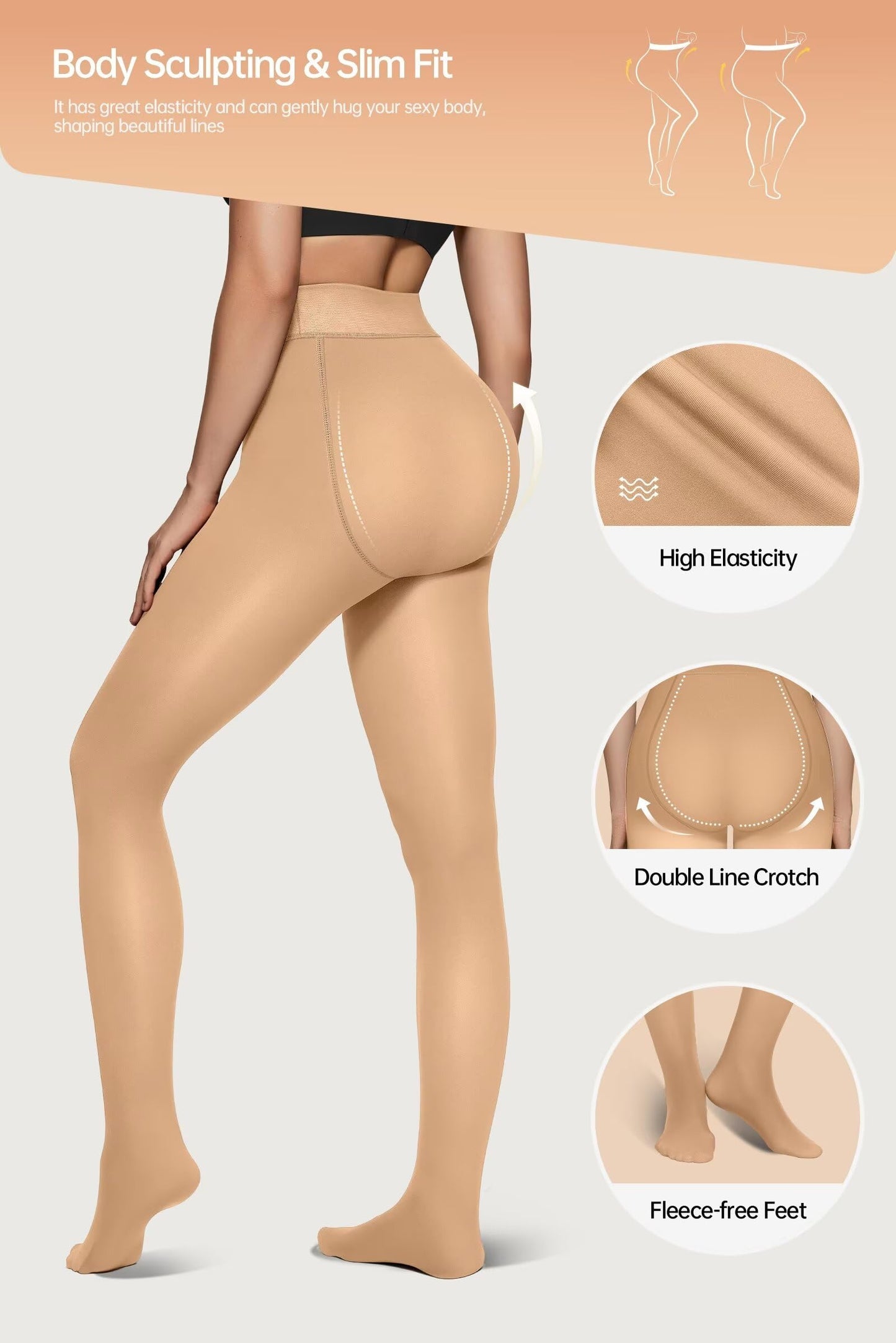 Vertvie Thermal Tights Women's Lined Fleece Tights Winter Thick Thermal Trump Trousers Warm Winter Tights Leggings Plush Tights