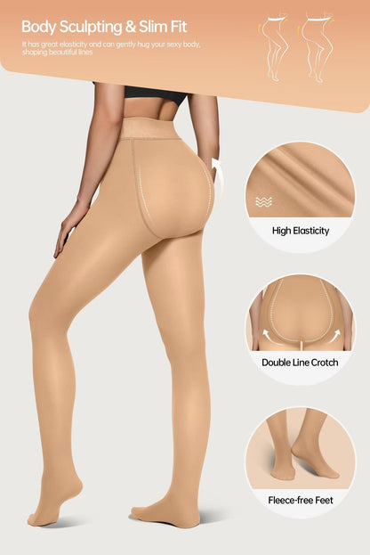 Vertvie Thermal Tights Women's Lined Fleece Tights Winter Thick Thermal Trump Trousers Warm Winter Tights Leggings Plush Tights