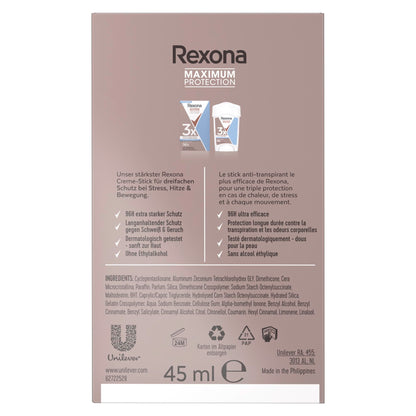 Rexona Maximum Protection Women’s Travel Deodorant Cream, Clean Scent, 45 ml