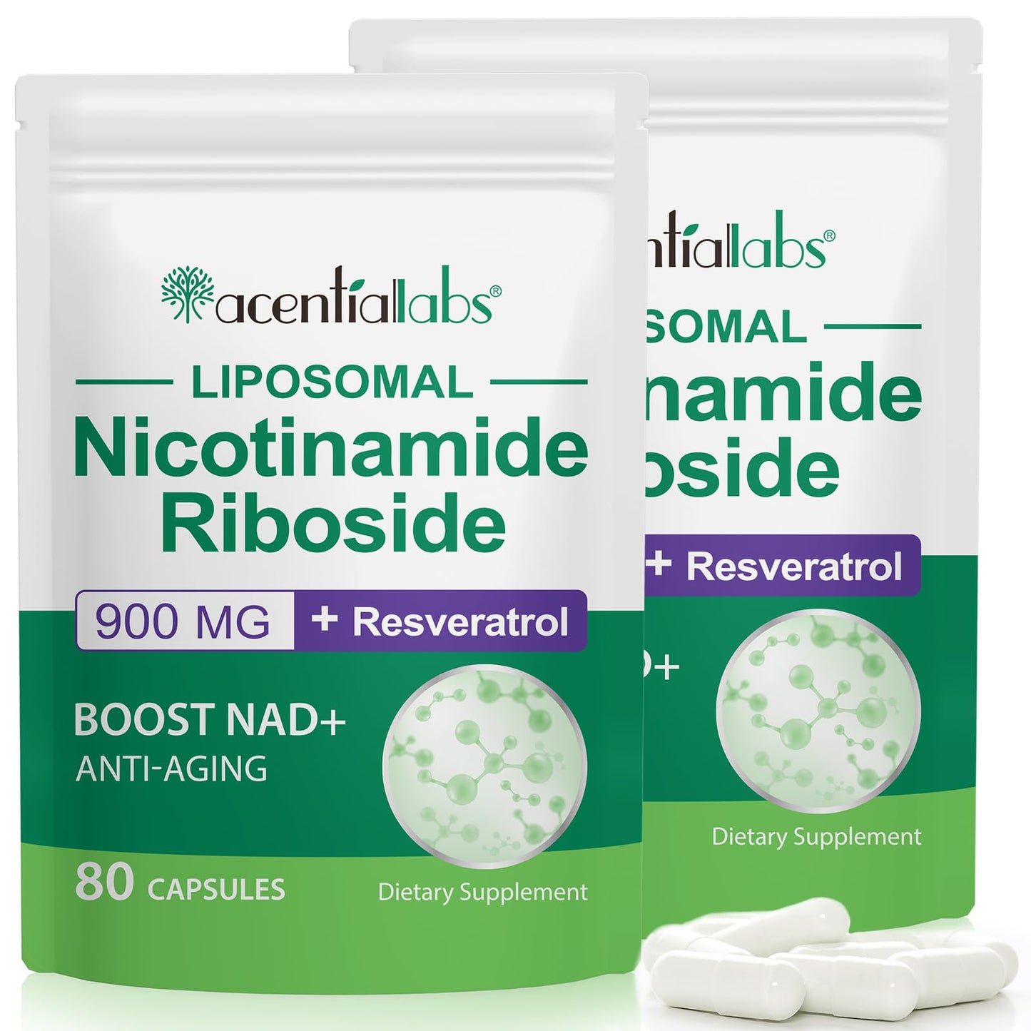 NAD+ Dietary Supplement with Resveratrol for Healthy Aging, Immunity and Cell Repair