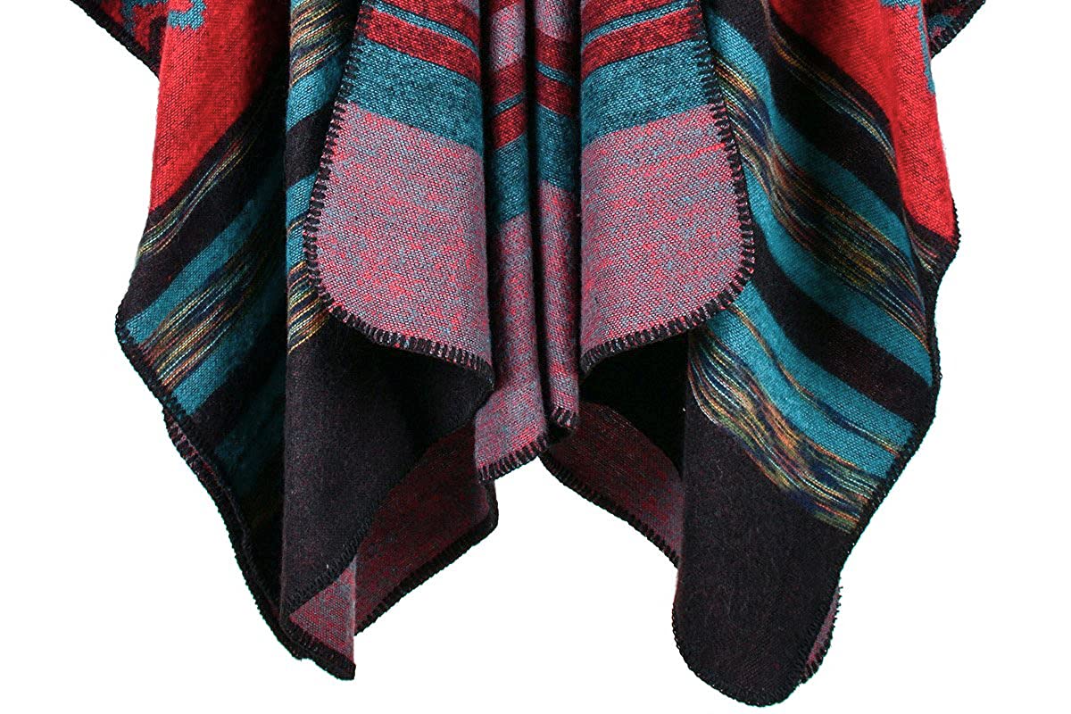 Shmily Girl Poncho Damen Strick Poncho Winter Warm Elegant Poncho Decke Poncho Cape Mantel Übergroße Poncho Schal Frauen