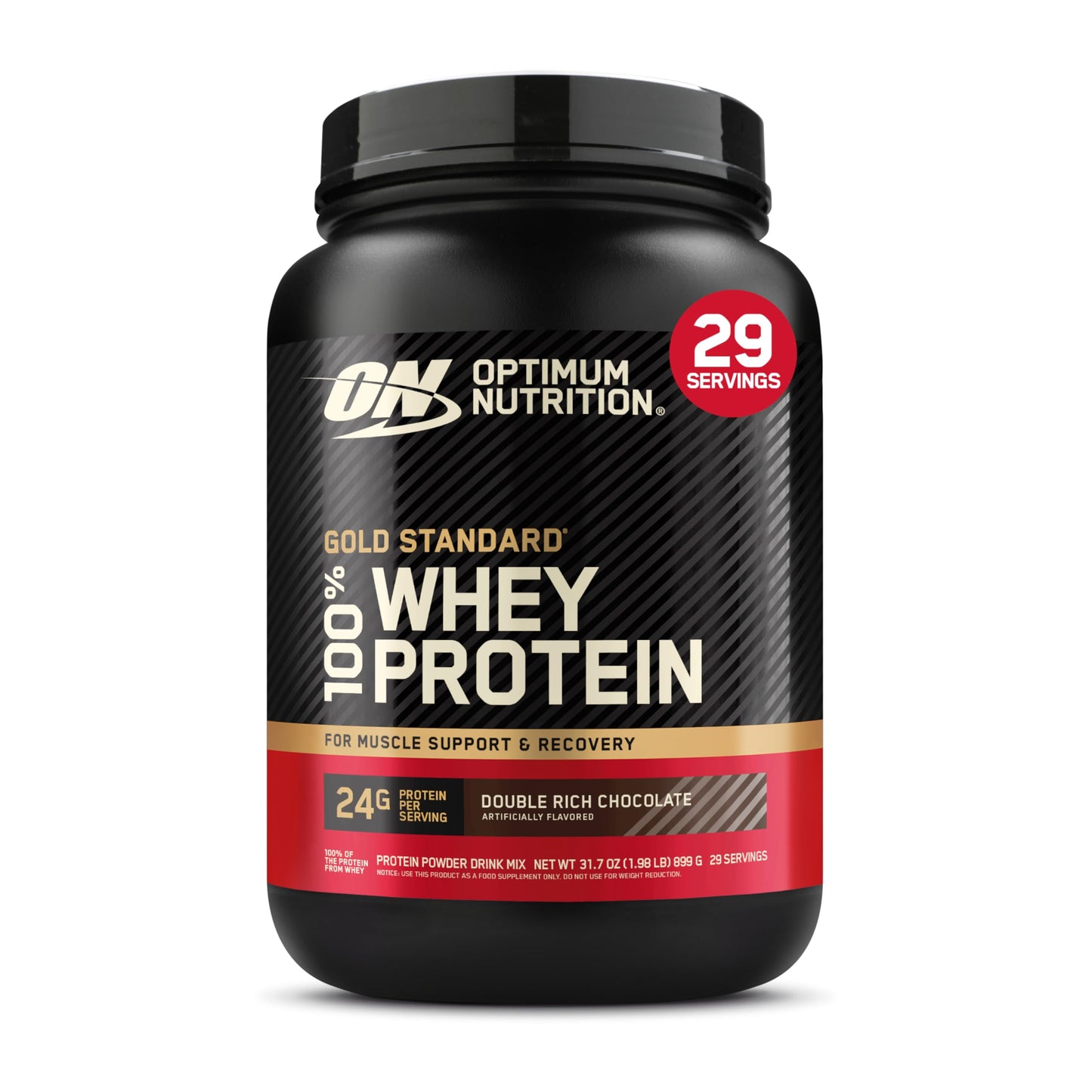 Optimum Nutrition Gold Standard 100% Whey, Proteinpulver, Geschmack Delicious Strawberry, 900g, 30 Portionen