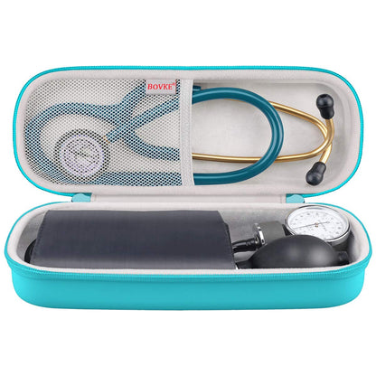 BOVKE Stethoskop Tasche für 3M Littmann Classic III, Lightweight II S.E, Kardiologie IV, MDF Acoustica Lightweight Stethoskope - Extra Tasche passend für Schwesternzubehör für die, Weiß Rosegold