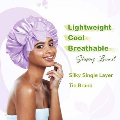 BONNET QUEEN Satin Silk Sleep Cap, Adjustable Women’s/Men’s Bonnet, Night Hair Care Protection Head Cap for Curly, Long Hair, Smooth, Breathable (M, Black)