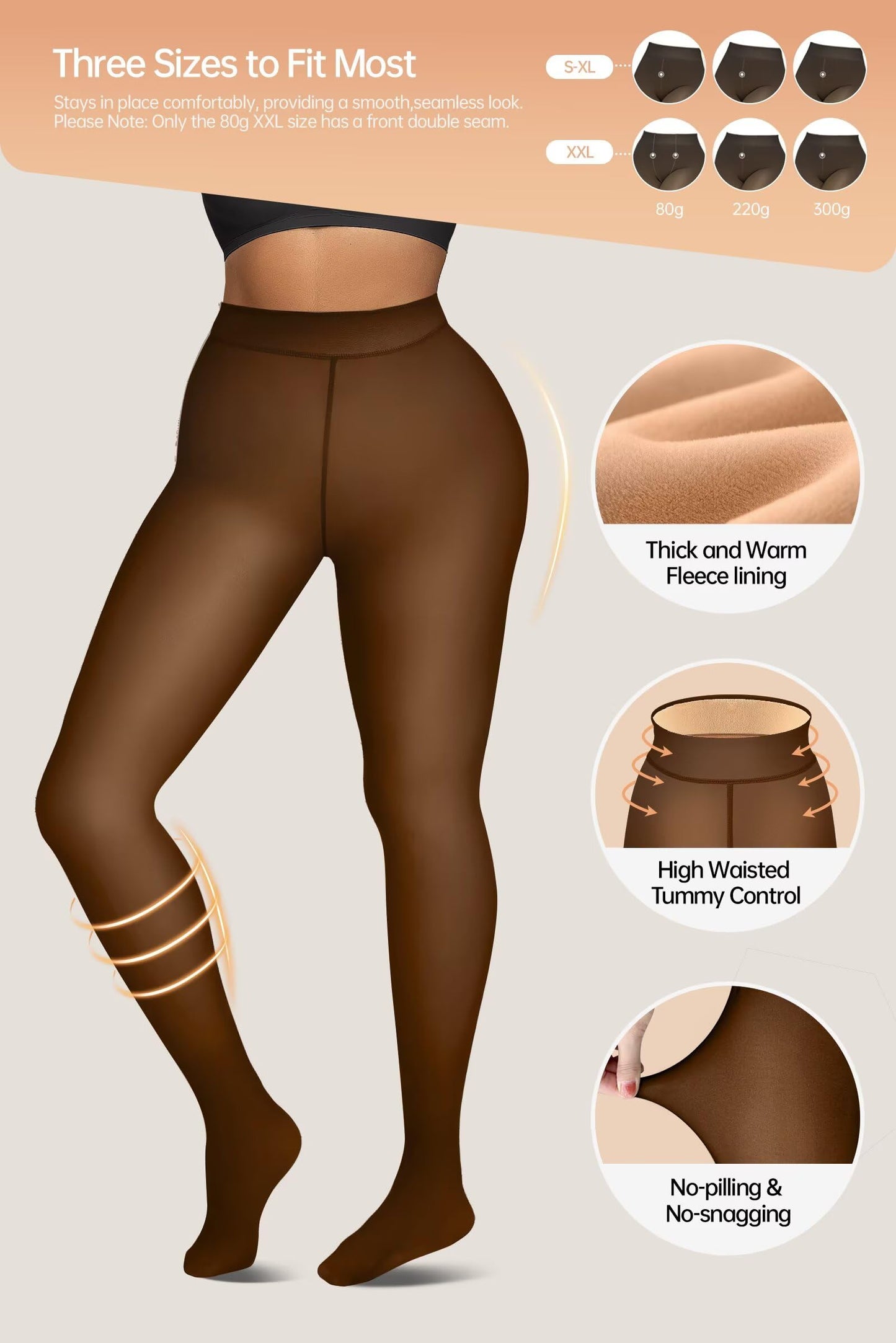 Vertvie Thermal Tights Women's Lined Fleece Tights Winter Thick Thermal Trump Trousers Warm Winter Tights Leggings Plush Tights