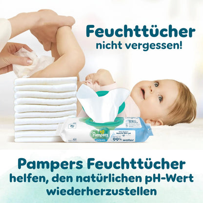 Pampers Harmonie Nappies Size 1, 180 Nappies, 2 kg - 5 kg, Gentle Skin Protection with 100% Pampers Protection