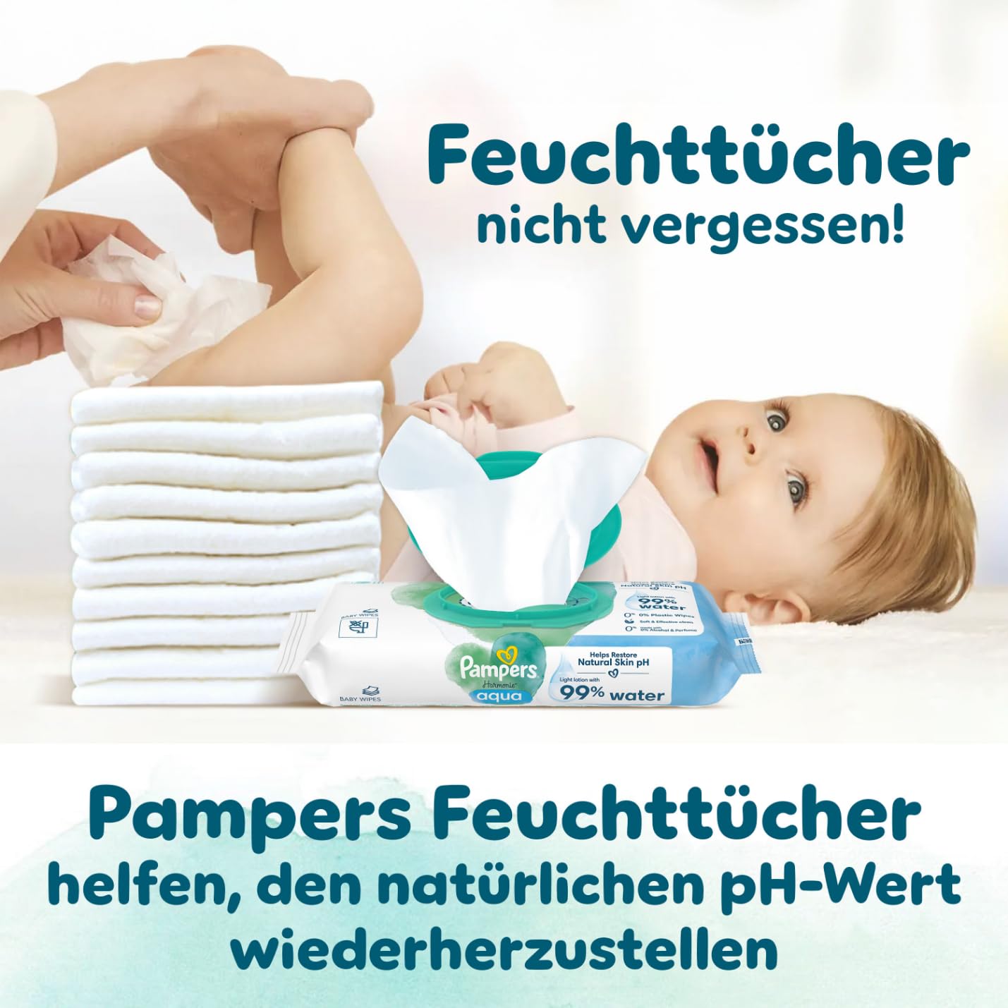 Pampers Harmonie Nappies Size 4, 174 Nappies, 9 kg - 14 kg, Gentle Skin Protection with 100% Pampers Protection