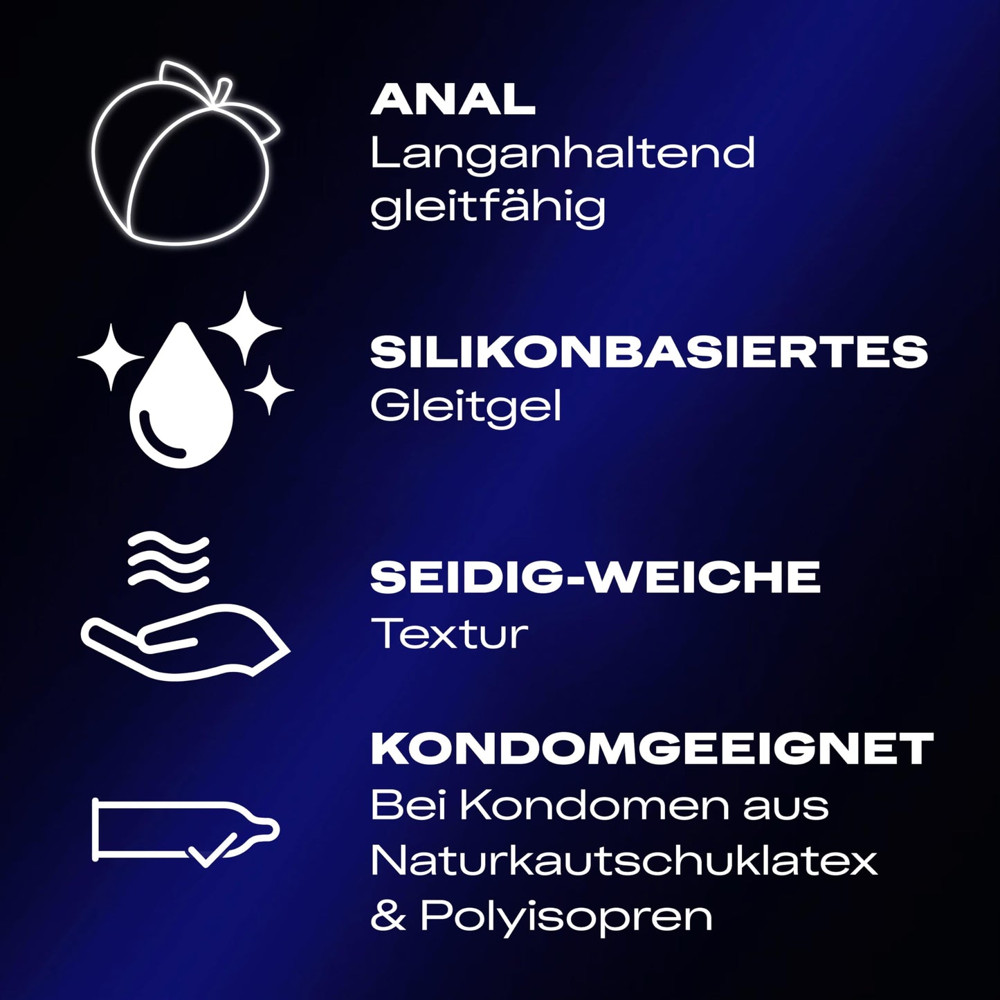 Durex Perfect Glide Lubricant, Silicone-Based Gel, Long-Lasting, Ideal for Anal Sex, 2 x 100 ml