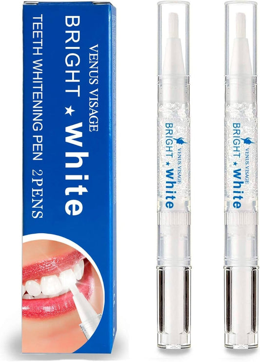 2 x Venus Visage Teeth Whitening Pen, 20+ Teeth Whitening Applications, Pain-free Teeth Bleaching for White Teeth, Quick Whitening, Gentle & Tooth-Friendly Bleaching (2 Pack, Mint)