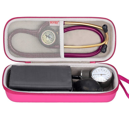 BOVKE Stethoskop Tasche für 3M Littmann Classic III, Lightweight II S.E, Kardiologie IV, MDF Acoustica Lightweight Stethoskope - Extra Tasche passend für Schwesternzubehör für die, Weiß Rosegold