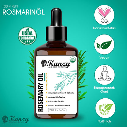 Kanzy Teebaumöl Bio Naturrein 60ml mit Pipette Kaltgepresst Tea Tree Oil für Gesicht (60ml)