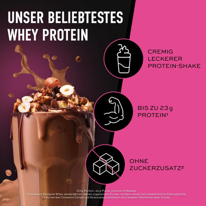 ESN Premium Designer Whey Protein Pulver, Cherry Yogurt, 1 kg, bis zu 23 g Protein pro Portion, ideal zum Muskelaufbau und -erhalt - made in Germany