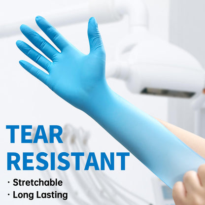Medical Nitrile Exam Gloves, 4.5 Mil 100 Pcs, Powder-Free Latex-Free Food-Safe Cooking Cleaning Disposable Glove, Blue