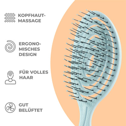 Ninabella Hair Brush without Pulling - Brush for Men and Women - Detangler Brush Also for Curls & Long Hair - Detangling Brush Hair Brushes - Black