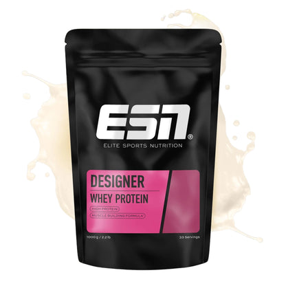 ESN Premium Designer Whey Protein Pulver, Cherry Yogurt, 1 kg, bis zu 23 g Protein pro Portion, ideal zum Muskelaufbau und -erhalt - made in Germany