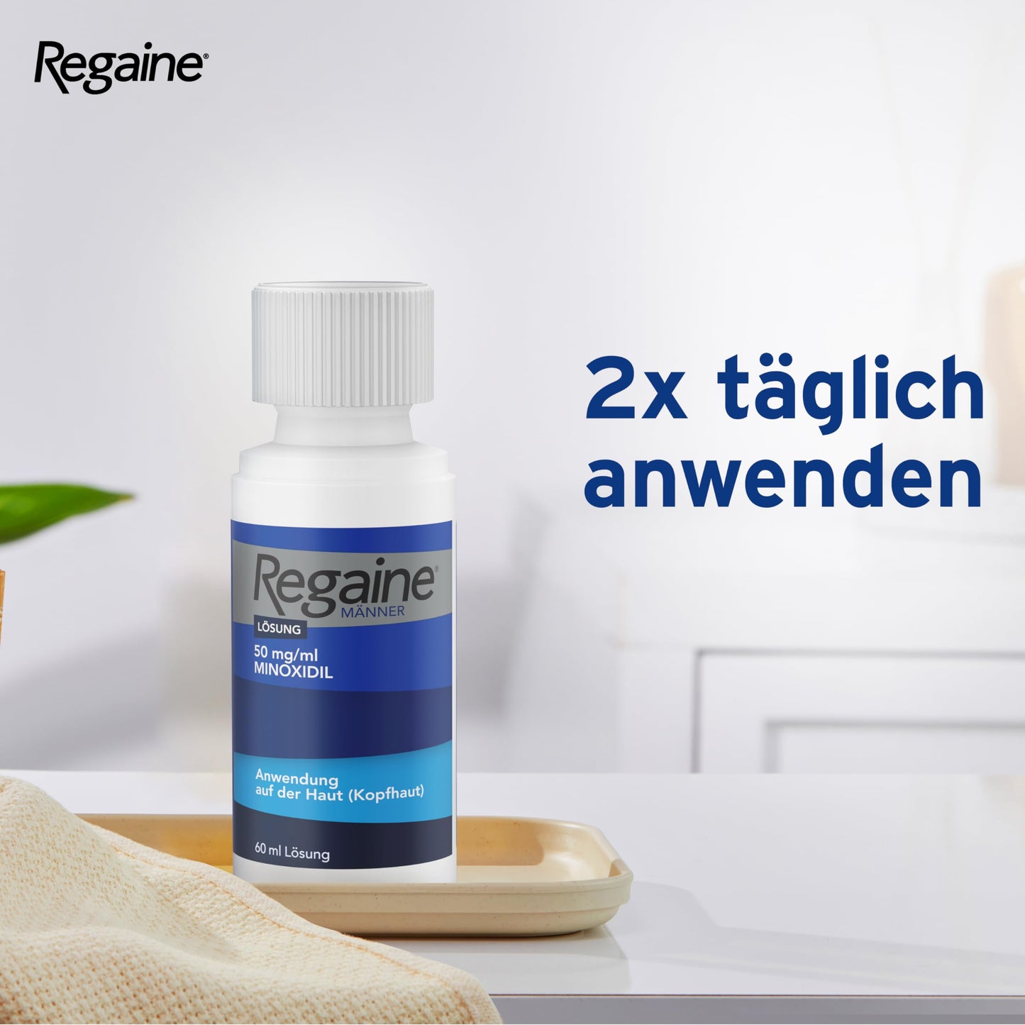 REGAINE Männer Lösung: Mit 50 mg/ml Minoxidil (5%) bei erblich bedingtem Haarausfall, 3-Monatspackung, 3 x 60 ml