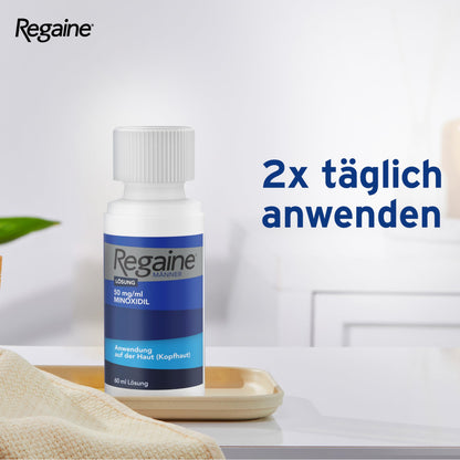 REGAINE Männer Lösung: Mit 50 mg/ml Minoxidil (5%) bei erblich bedingtem Haarausfall, 3-Monatspackung, 3 x 60 ml