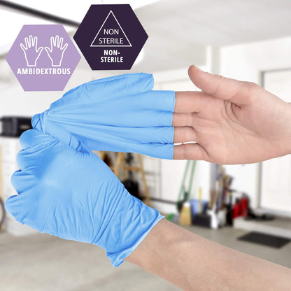 MED PRIDE Disposable Powder Free Non Latex Single Use Medical Exam Gloves, Nitrile Vinyl Blend for Cleaning and Food Handling (Small 100)