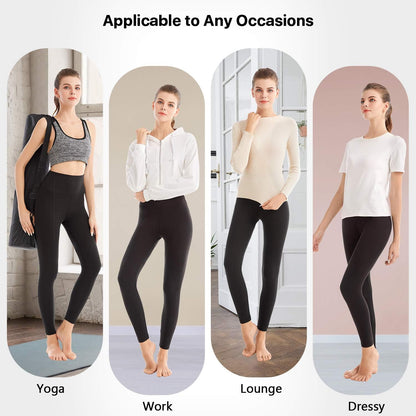 SINOPHANT Women's High Waist Opaque Leggings with Abdominal Control for Sports Yoga Gym