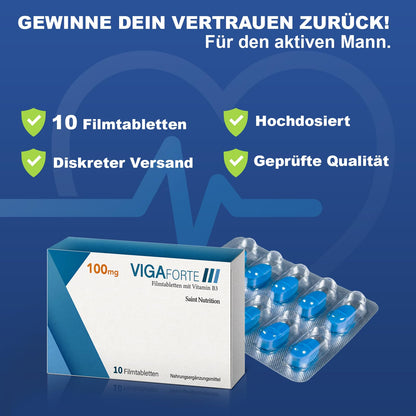 NEU: VIGAFORTE - hochdosiert für den Mann mit Sofortwirkung – extra stark abgestimmt auf die Bedürfnisse für Männer - Premium Qualität mit L-Arginin + Maca