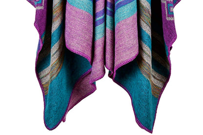 Shmily Girl Poncho Damen Strick Poncho Winter Warm Elegant Poncho Decke Poncho Cape Mantel Übergroße Poncho Schal Frauen