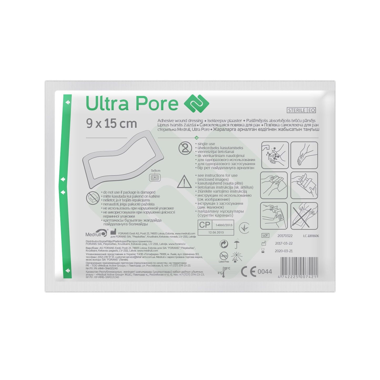 Medrull Steriler Wundverband 6x7 cm Sterile Wundpflaster ULTRA PORE Starke Klebekraft - Schützt bei Schnittwunden & Kratzern Pflaster Einzeln verpackt 50 Stück