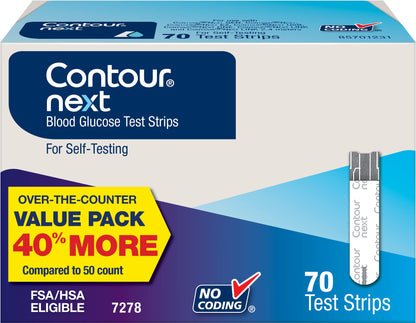 Contour Next Blood Glucose Test Strips for Diabetes, 70 Count (Pack of 1)