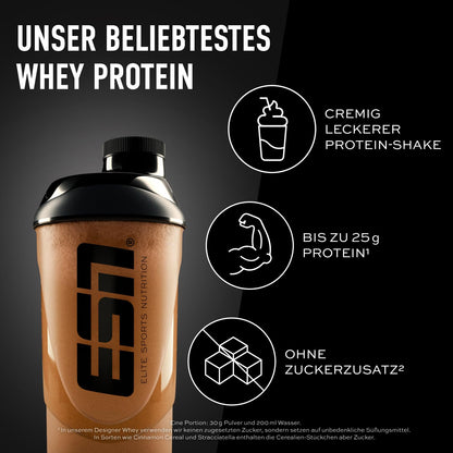 ESN Premium Designer Whey Protein Pulver, Cherry Yogurt, 1 kg, bis zu 23 g Protein pro Portion, ideal zum Muskelaufbau und -erhalt - made in Germany