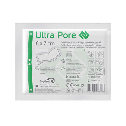 Medrull Steriler Wundverband 6x7 cm Sterile Wundpflaster ULTRA PORE Starke Klebekraft - Schützt bei Schnittwunden & Kratzern Pflaster Einzeln verpackt 50 Stück