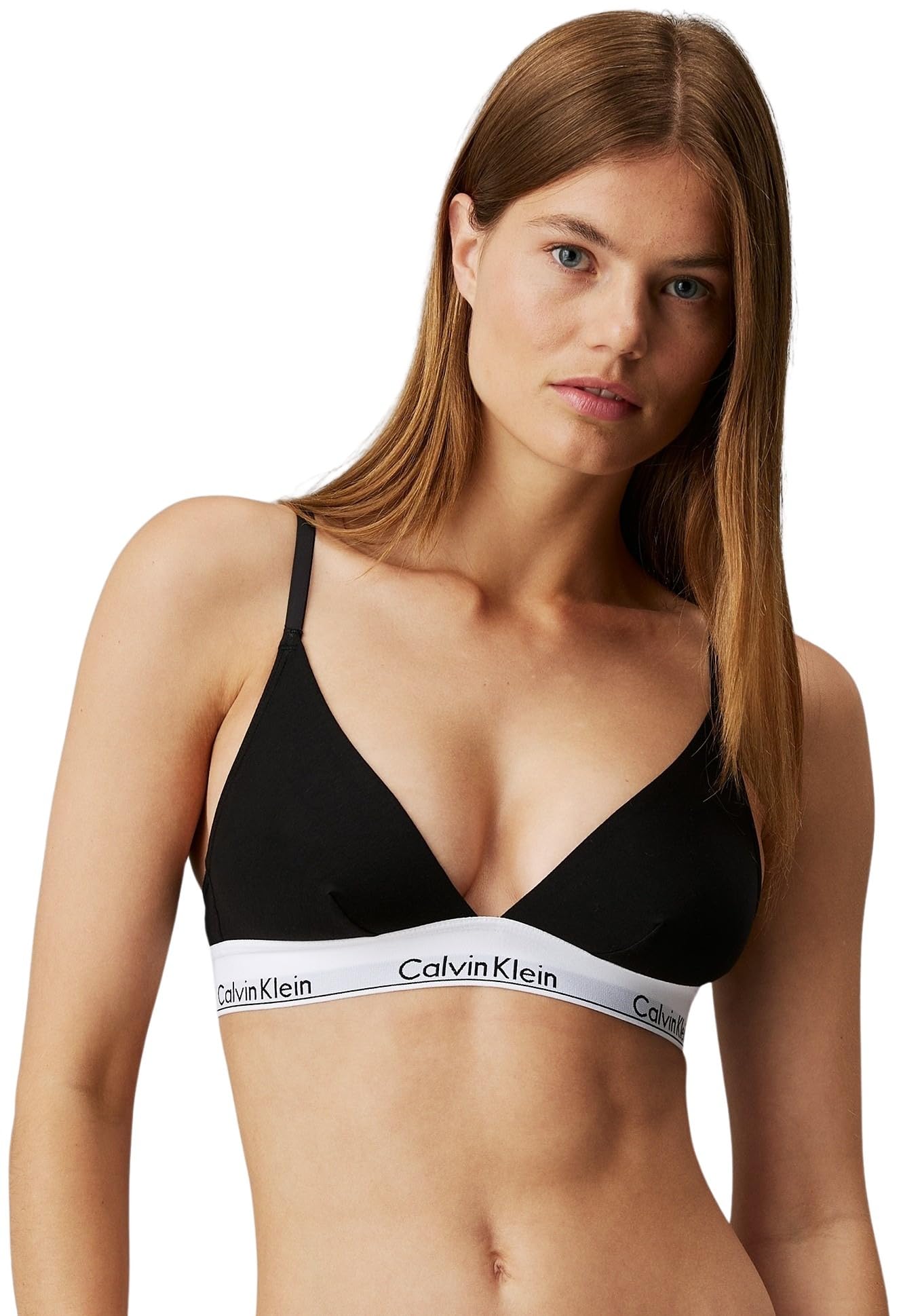Calvin Klein Women's Triangle Bikini Top Triangle Rp Logo Waistband