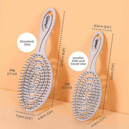 Ninabella Hair Brush without Pulling - Brush for Men and Women - Detangler Brush Also for Curls & Long Hair - Detangling Brush Hair Brushes - Black