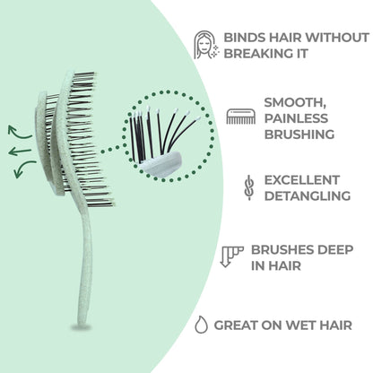 Ninabella Hair Brush without Pulling - Brush for Men and Women - Detangler Brush Also for Curls & Long Hair - Detangling Brush Hair Brushes - Black