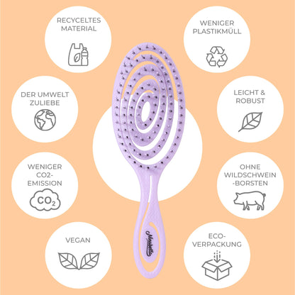 Ninabella Hair Brush without Pulling - Brush for Men and Women - Detangler Brush Also for Curls & Long Hair - Detangling Brush Hair Brushes - Black