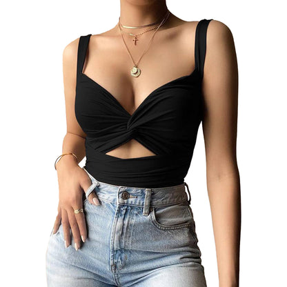 Crop Tops Women's Sleeveless V-Neck Tank Tops Sexy V-Neck Summer Cami Tank Top Crop Top Y2k Crop Top Party Rave Tops