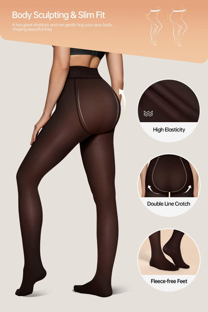 Vertvie Thermal Tights Women's Lined Fleece Tights Winter Thick Thermal Trump Trousers Warm Winter Tights Leggings Plush Tights