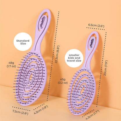 Ninabella Hair Brush without Pulling - Brush for Men and Women - Detangler Brush Also for Curls & Long Hair - Detangling Brush Hair Brushes - Black